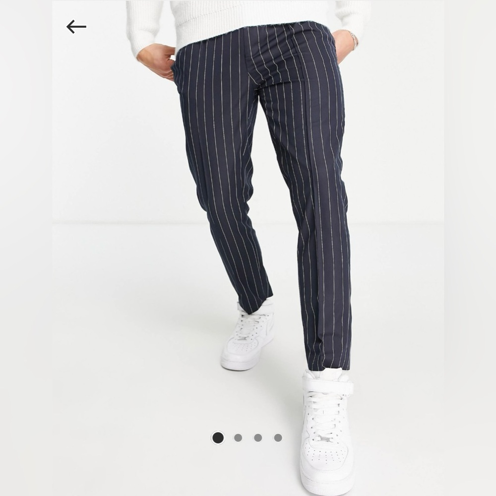 Like new! ASOS DESIGN Tapered smart sweatpants with twill navy stripe.